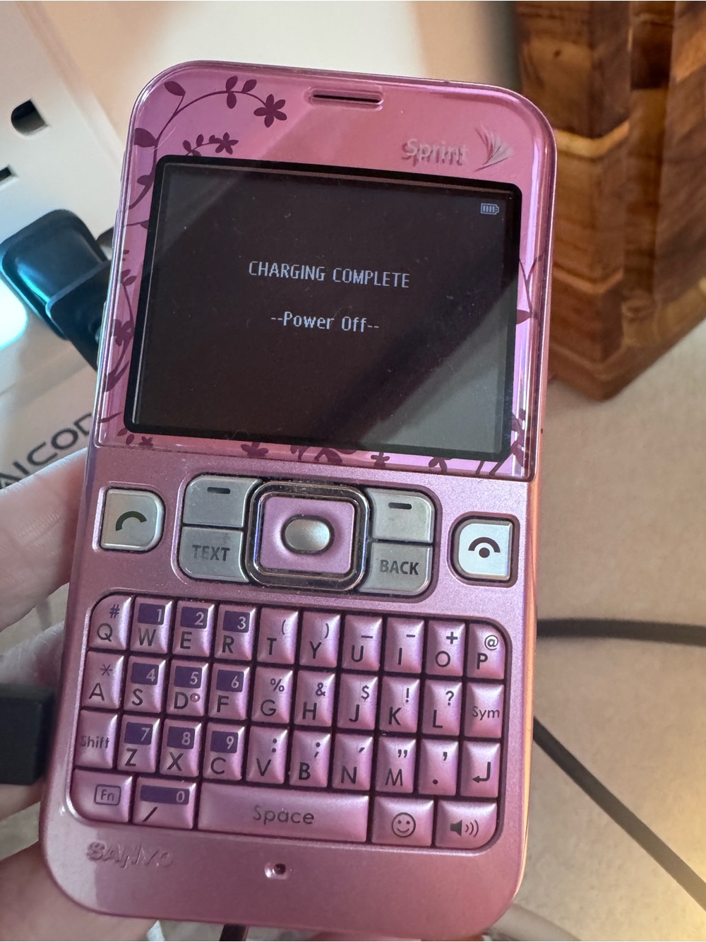 Sprint Pink Floral QWERTY Cell & charger